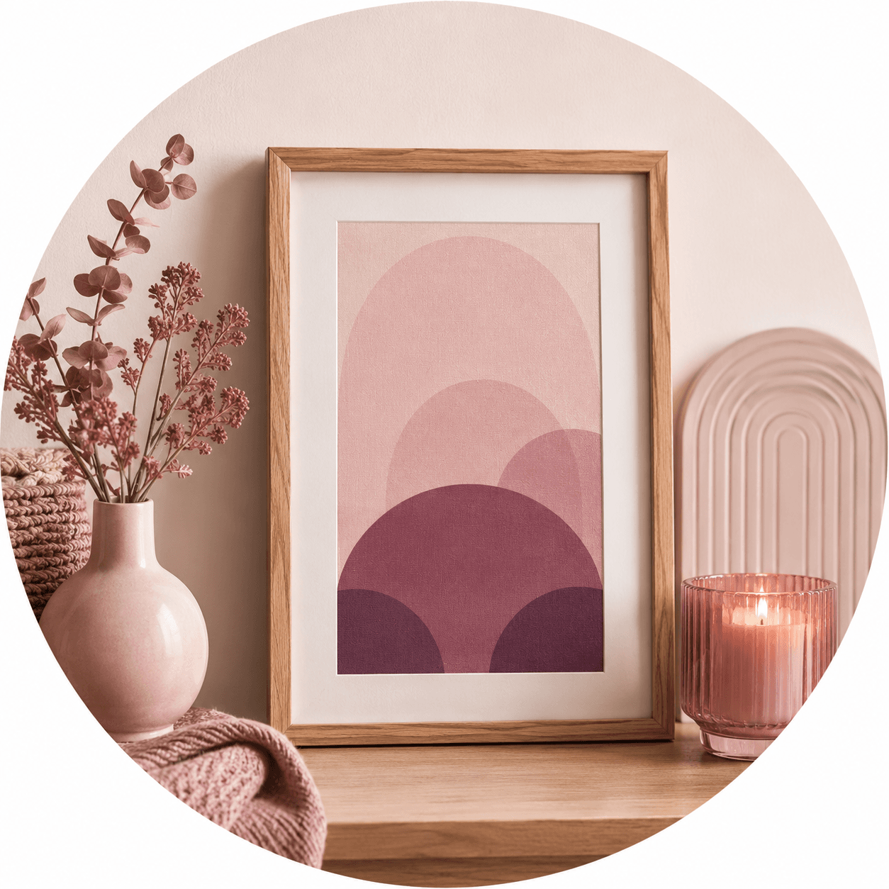 Minimal wall art and handmade textile wall hanging