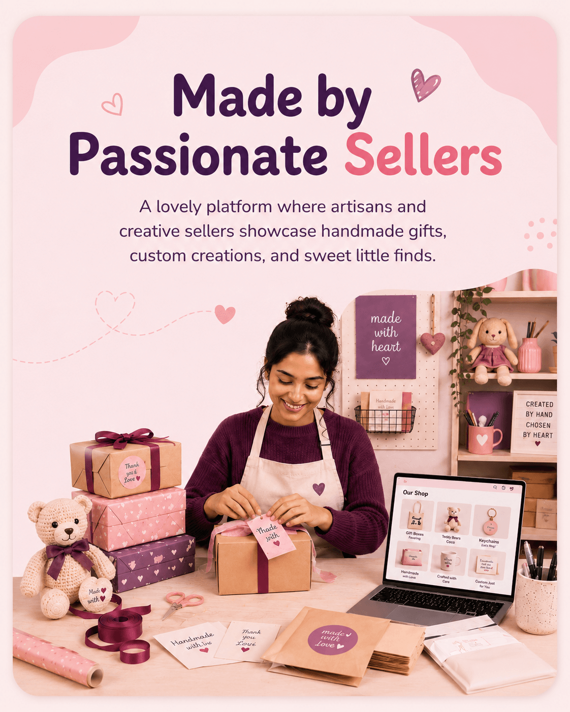 Made by passionate sellers artisan storefront campaign