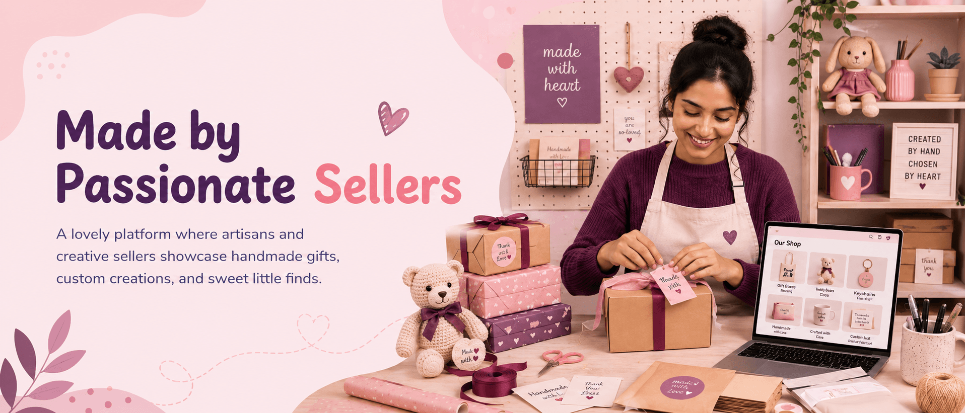 Made by passionate sellers artisan storefront campaign